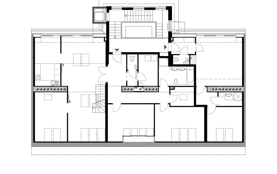 Bauplan Dachgeschosseinbau und Lifteinbau Dachgeschoss 1